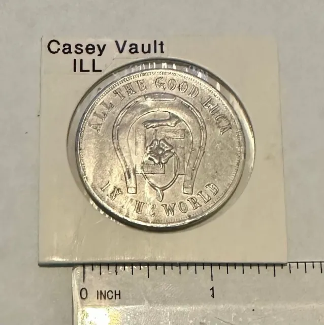 RARE Vintage GOOD LUCK SWASTIKA Coin/Token - Casey Safe Deposit Vault Co. -IL?