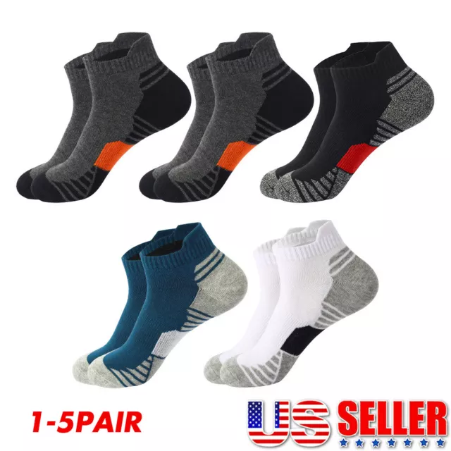 1-5Pair Mens Cotton Sports Comfort Ankle/Quarter Crew Low Cut Socks Size 6.5-10