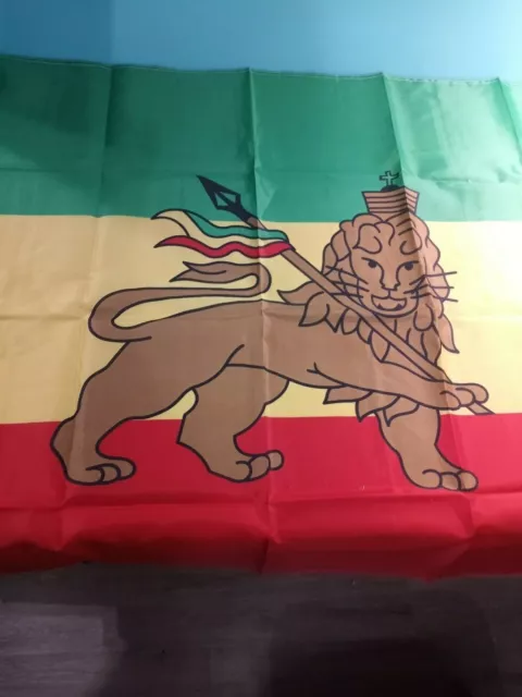 Large LION OF JUDAH 59" x 37" Ethiopia Flag