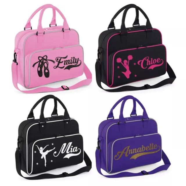 Personalised Dance Bag Kids Girls Gymnastics Childrens Glitter Ballet School