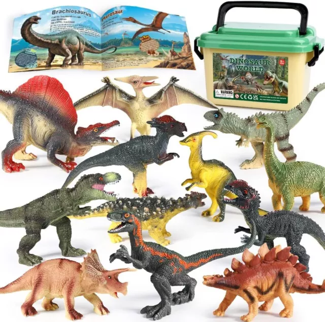 12 Pcs Unique Realistic Dinosaur Figures Jurassic Park Dino Toy Assort Lot Toy