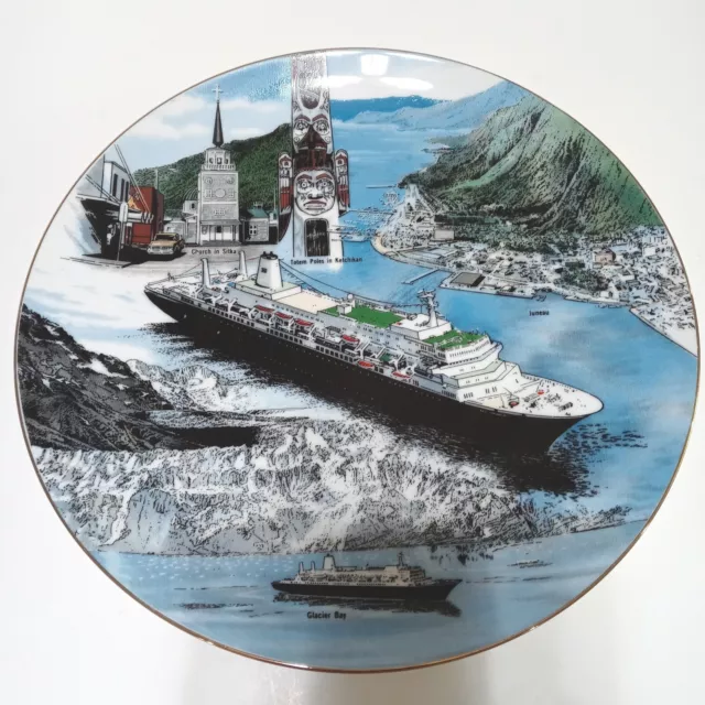 American National Ins Co Fine Porcelain Plates Alaskan Adventure 22k Trim 1987