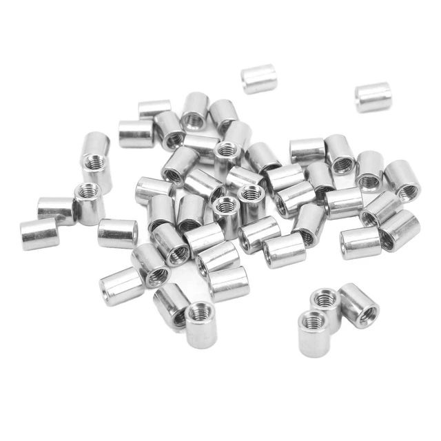 50 Pièces écrou De Connecteur Rond En Acier Inoxydable M5 X 0.8 8 L10mm