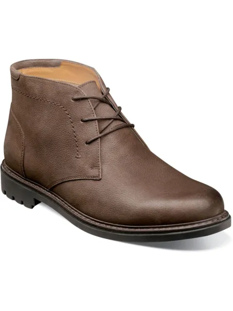 FLORSHEIM Mens Brown Field Round Toe Block Heel Leather Chukka Boots 8.5 M