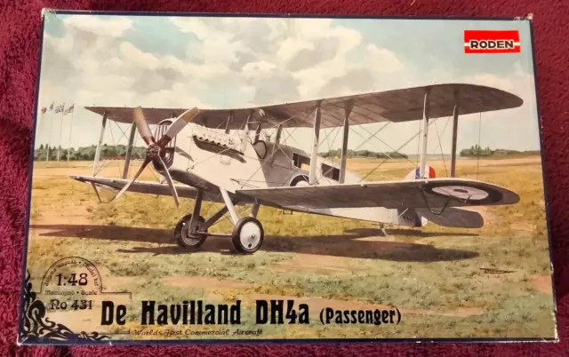 Roden 1:48 De Havilland DH4a (Passenger) Model Kit #431 DH.4a *SEALED in BAGS*