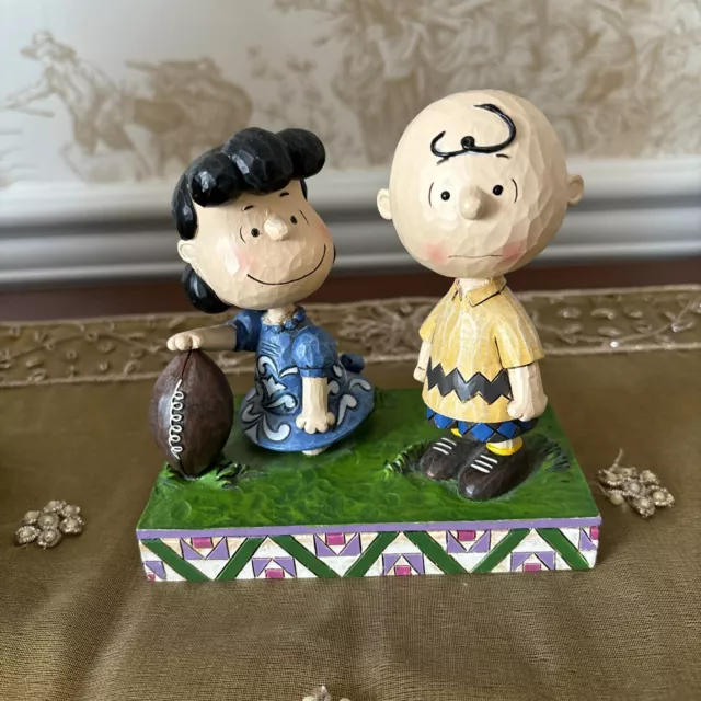 2014 Jim Shore Peanuts Charlie Brown And Lucy Football Never Give Up 4042376