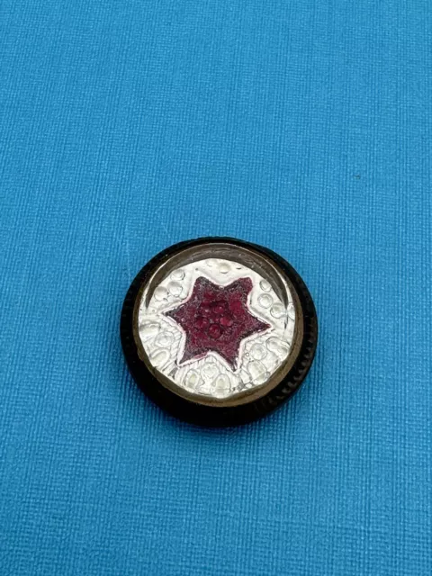 VTG Victorian Nail Curtain Tie Back Star Design Brass /Glass Great Condition HTF