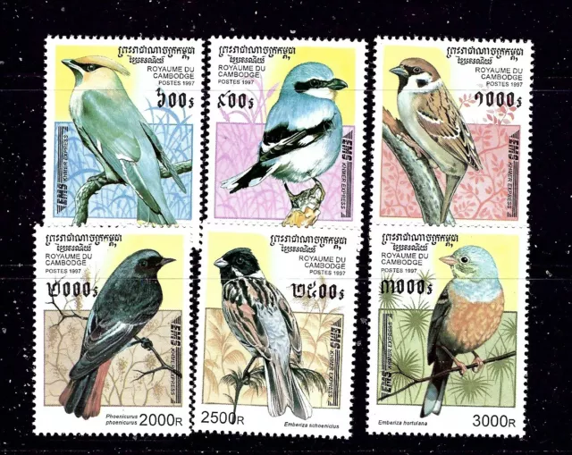 Cambodia 1598-1603 MNH 1997 Birds       (SB)