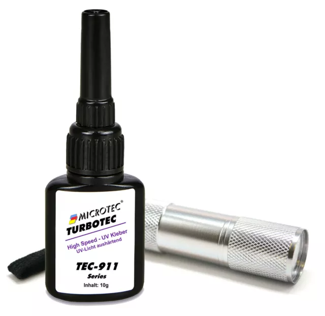 Microtec UV-Kleber High Speed | 10g | mit UV-Lampe | Aushärtung in wenigen Sek.