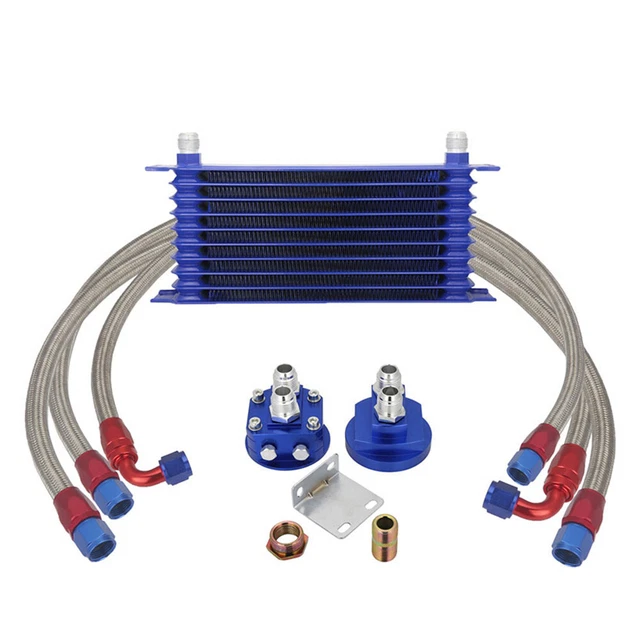 ALUMINIUM AN10 10 Row Engine Transmission Oil Cooler With Filter