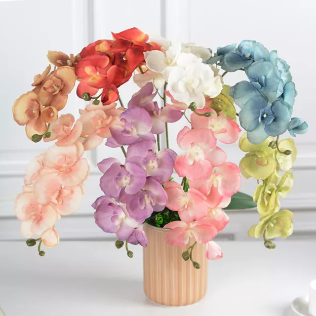 Artificial Silk Butterfly Orchid Fake Plant Flower Wedding Garden Home Decor A