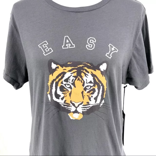 Gray Wildfox Grey Easy Tiger Short Sleeve Graphic Tee sz M 2