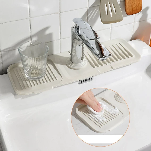 Tapis De Cuisine Eddwiin - Tapis De Drainage En Silicone Rectangle Plateau De Séchage Pour Vaisselle(gris