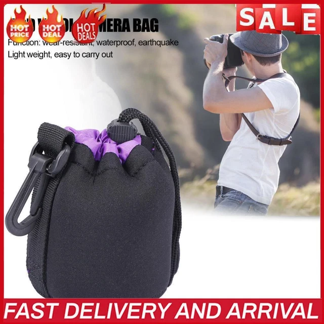 Neoprene Camera Lens Pouch Drawstring Waterproof Shockproof Soft Bag (S)