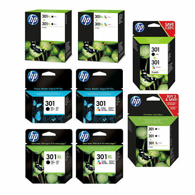 Original HP 301 / 301XL Black & Colour Ink Cartridge For DeskJet 1010 Printer