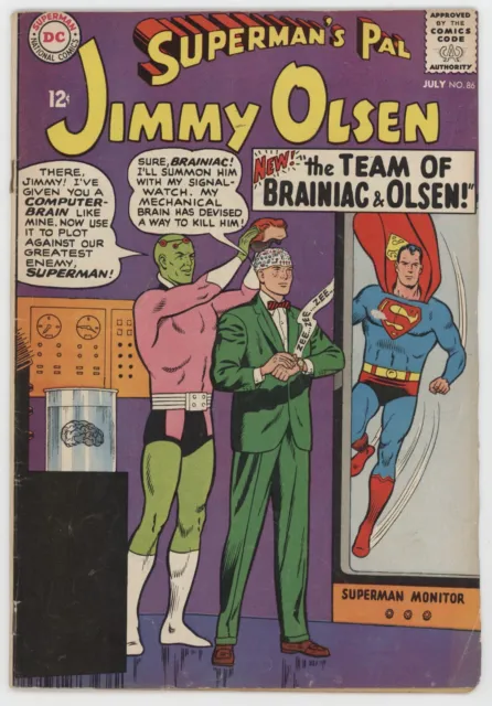 Supermans Pal Jimmy Olsen 86 DC 1965 FN Curt Swan Brainiac Time Travel Adolf Hit