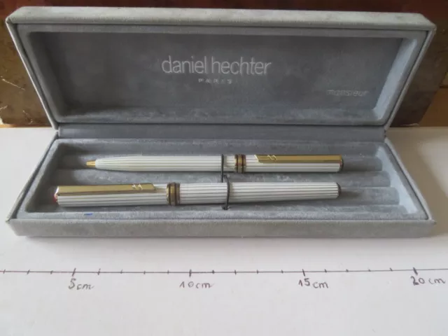 ancienne parure coffret de stylos daniel hechter monsieur plume et bille