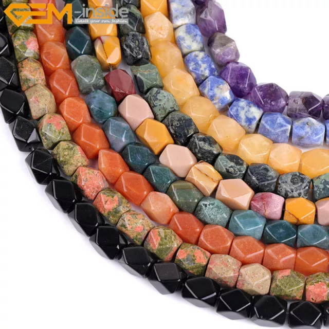 8-9x11-12mm Natural Gemstone Faceted Beads of Cambay Beads Jewelry Making 15"