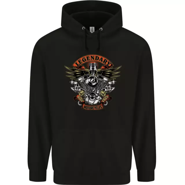Legendary Motorcycles Motorbike Biker Mens 80% Cotton Hoodie