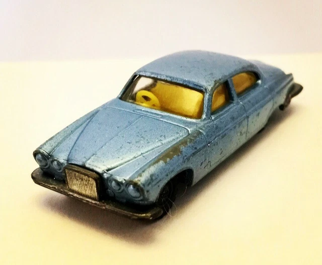 VINTAGE HUSKY MODELS Jaguar Mk10 Light Blue Toy Car DieCast Great