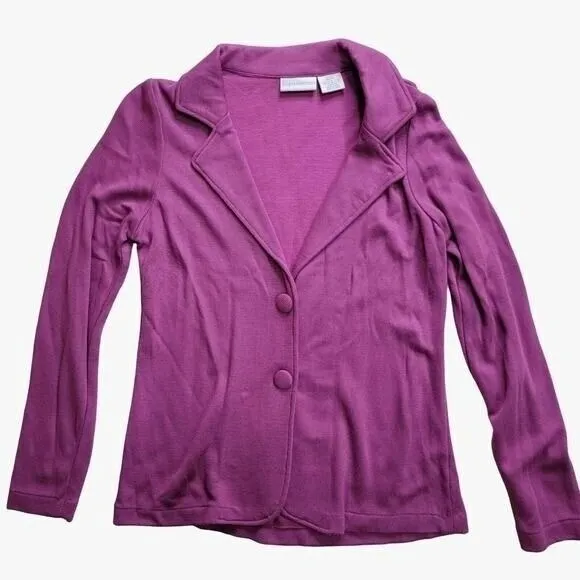Worthington Cardigan Sweater Womens Large Long Sleeve 2 Button Violet Color