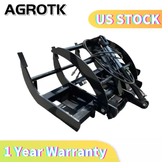 Agrotk 72'' fit Skid Steer Root Rake Grapple Bucket Attachment Skeleton Loader