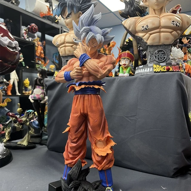 Figurine DBZ Son Goku Ultra Instinct - 35 Cm PVC Avec Têtes Interchangeables - Collection Manga
