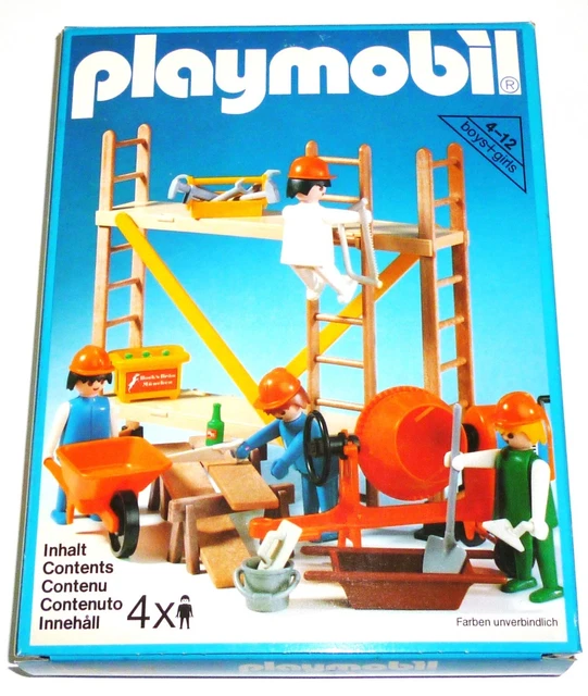 PLAYMOBIL KLICKY 3492 Chantier Travaux Ouvriers Échafaudage Bétonneuse ...