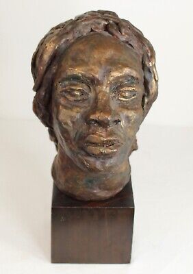 Art Sculpture Pottery Bust African American Woman Black Woman Black Americana