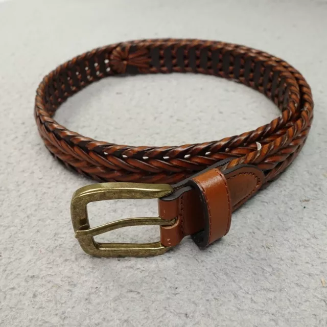 Chaps Boy’s Belt Brown Braided Woven Faux Leather Sz M 26 - 28