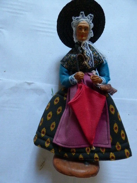 Grand Santon En Terre Cuite “La Sorcière” Par Simone Jouglas – 34 Cm – Pièce De Collection N°6