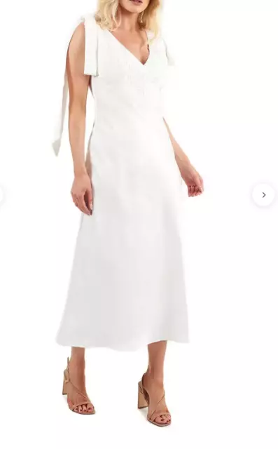 C/MEO Collective Ivory Fundamental Midi Dress US Size 10 Orig $342 NEW