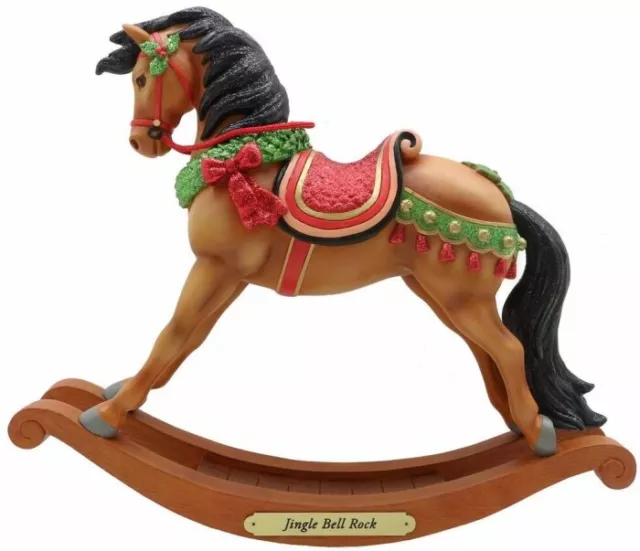 LAST ONE Trail Painted Ponies Jingle Bell Rocking Horse Resin Figurine FREESHIP
