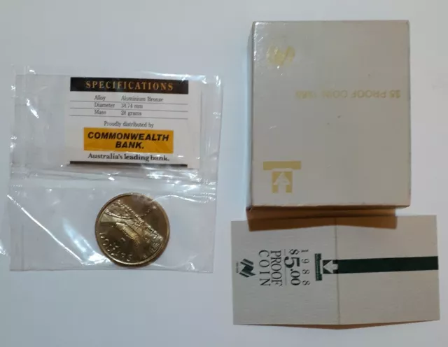 1988 $5 Royal Australian Mint Proof Boxed coin & RAM Mint 1988 Commemorative $5