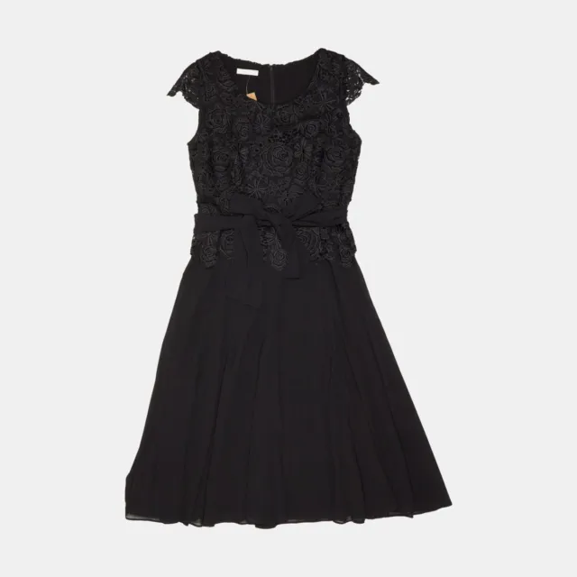 Jacques Vert Dress / Size 10 / Maxi / Womens / Black / Polyester