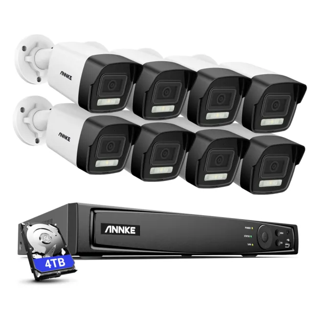 Cámara de vigilancia ANNKE 8MP 4K POE AI 12MP NVR con audio visión nocturna a color H265+