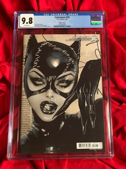 CGC 9.8~Catwoman #50~Sozomaika card stock variant~DC Comics Batman villain~1001