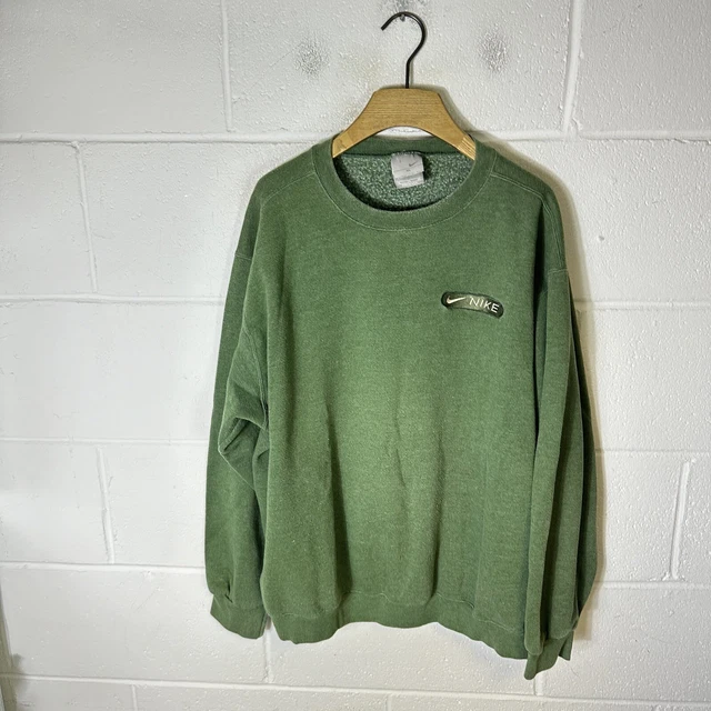 Vintage Nike Sweatshirt Mens XL Green Made In USA 90s Swoosh Travis Scott Forest