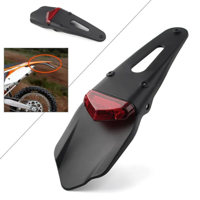 For Universal Motorcycle Motorcross Tail Light Dirt Bike Fender LED Off-Road Red