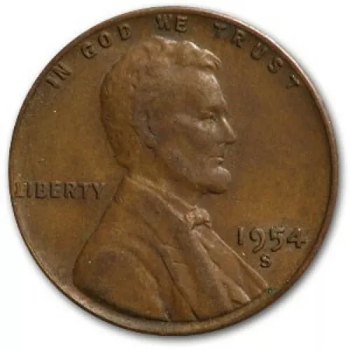 1954 S Lincoln Wheat Penny - G/VG