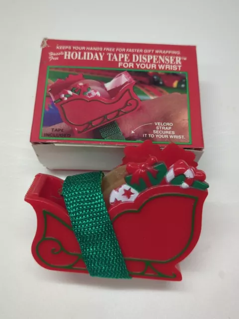 Vintage Holiday Christmas Tape Dispenser Hands Free Wrist Strap - 1980s NIB 3