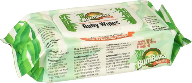 Bum Boosa Bamboo Baby Wipes - Natural Scent, Eco- 80 Count (Pack of 6)