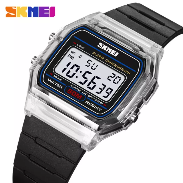 SKMEI Sport Watch Men Rectangle Digital Wristwatch Student Boys Girls Gift Watch