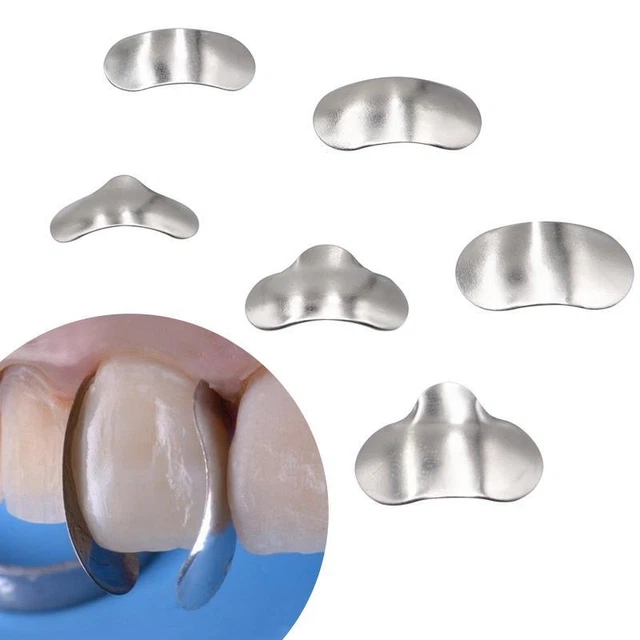 100x Matrices Dentales Bandas de matriz de metal contorneadas se Dentista