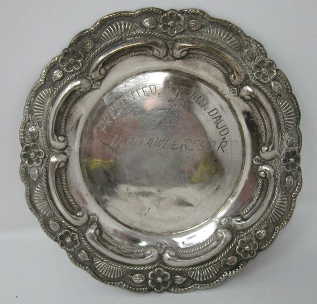 6" Presentation Tray Pure Silver Alloy 58 gr South / Latin American