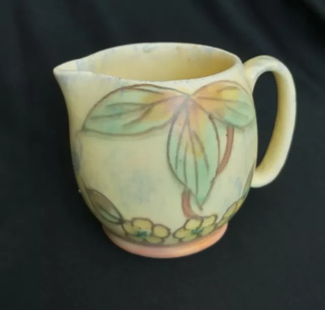 Kensington KPB Earthenware Hand Painted Creamer England Yellow Art Deco Floral