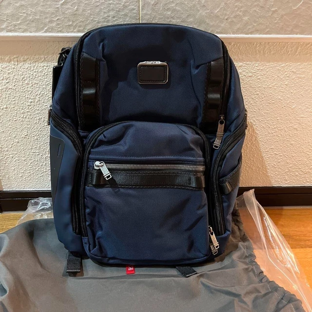 Tumi Alpha Bravo Search 232789NVY Backpack Bag Leather Navy