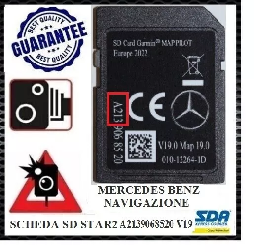 Mercedes Garmin Scheda Sd Star2 V19 A2139068510 2023 Europa+ Autovelox