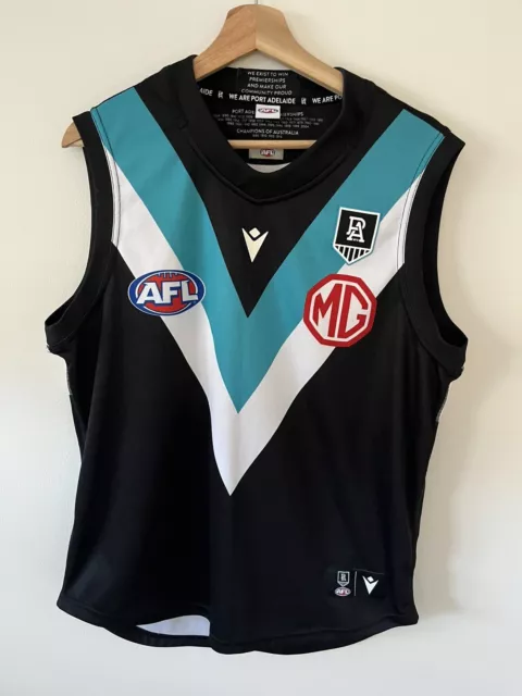 Port Adelaide Power AFL Macron Home Jersey Size Medium Like New