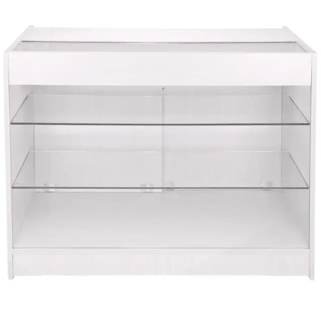 Vitrine Comptoir Verrouillable Blanc K1200 pour Magasins et Commerces